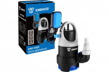 Фотография товара 'Deko 076-0516 Насос дренажный DWP-900P (грязевая, поплавок, 220В, 900Вт, пластик)'