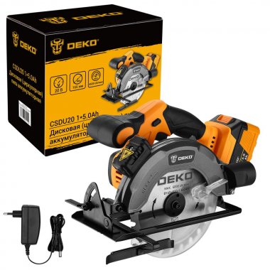 Фотография товара 'Deko 083-1104 Дисковая (циркулярная) пила аккумуляторная 20В, 165мм, 1x5.0Ач'
