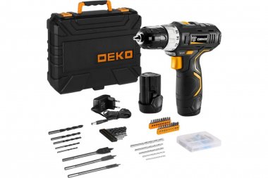 Фотография товара 'Deko 063-4147 Аккумуляторная дрель-шуруповерт GCD12DU3 SET5 Li-Ion в кейсе 12В, 2х1.5Ач, з/у'
