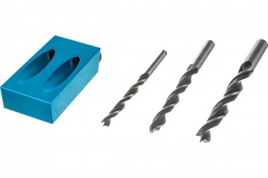 Фотография товара 'Deko 041-0226 Кондуктор для сверления наклонных отверстий + набор аксессуаров (14 предметов) WWT14'