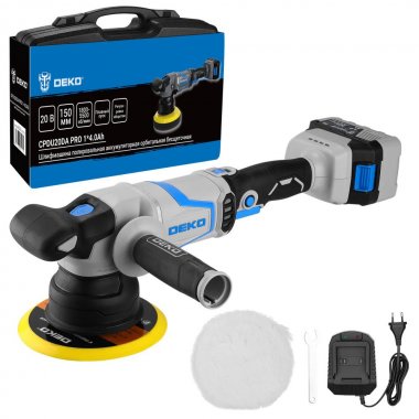 Фотография товара 'Deko 083-1034 Шлифмашина полировальная аккумуляторная 150 мм, 20В, 1x4.'