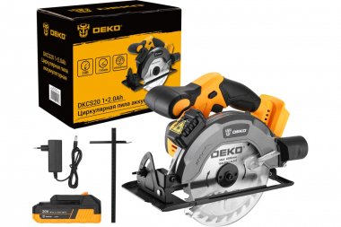 Фотография товара 'Deko 063-4205 Циркулярная пила аккумуляторная DKCS20, 20В, 165мм, 1*2.0Ач'