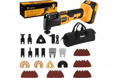 Фотография товара 'Deko 063-2052 Реноватор DKOT20 быстрозажимной, в сумке + набор предметов 38 шт, 20В, 1*2.0Ач, з/у'