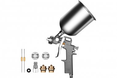 Фотография товара 'Deko 018-0925 Краскопульт пневматический с верхним бачком и сменными соплами DKSG1U-1'