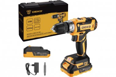 Фотография товара 'Deko 085-1123 Дрель-шуруповерт аккумуляторная в кейсе, 20В, 2х2.5Ач'