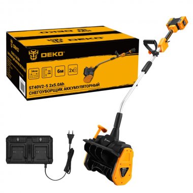 Фотография товара 'Deko 083-4443 Снегоуборщик аккумуляторный 2*20В, 2*5.0Ач'