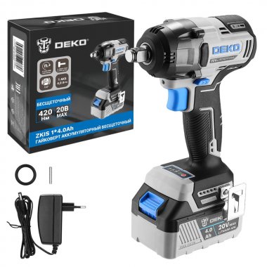 Фотография товара 'Deko 083-1084 Гайковерт аккумуляторный бесщеточный 20В, 1*4.0Ач, 420 Нм'