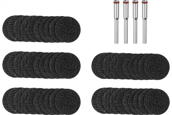 Фотография товара 'Deko 065-0683 Набор абразивных отрезных дисков для гравера + держатели RT54'