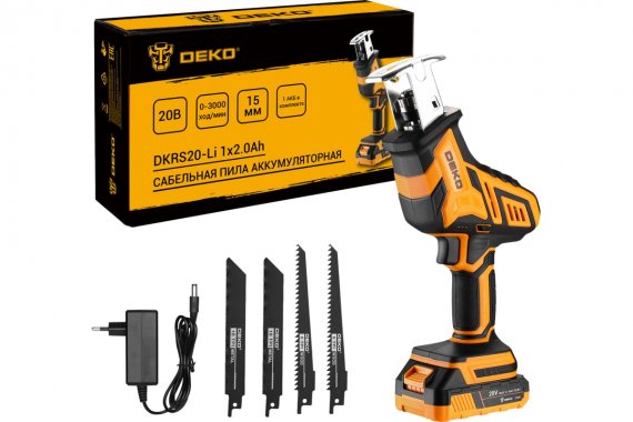 Фотография товара 'Deko 063-4310 Сабельная пила аккумуляторная DKRS20-Li, 20В, 1x2.0Ач'