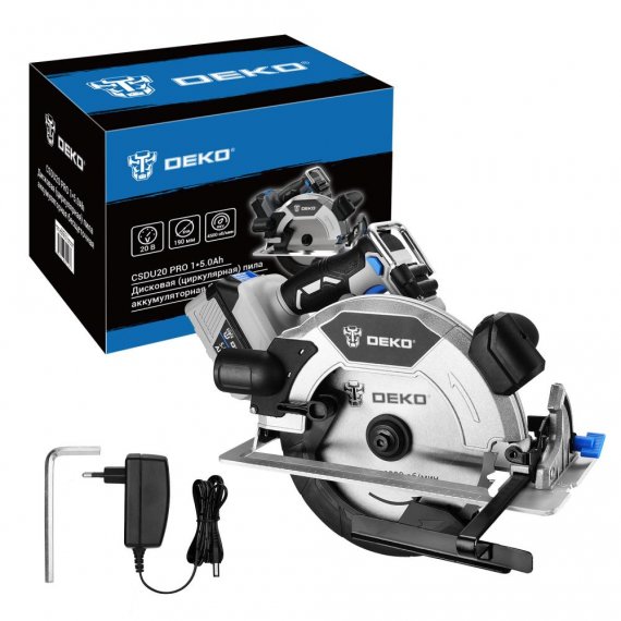 Фотография товара 'Deko 083-1105 Дисковая (циркулярная) пила аккумуляторная 20В, 190мм, 1x5.0Ач'