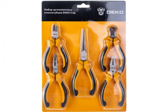 Фотография товара 'Deko 065-0228 Набор эргономичных плоскогубцев 5 ед'