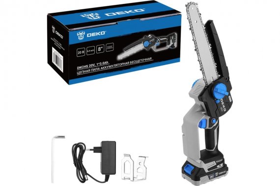 Фотография товара 'Deko 085-2010 Пила цепная аккумуляторная бесщеточная 20В, 1x3.0Ач'