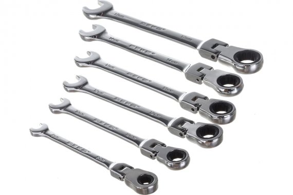 Фотография товара 'Deko 065-0550 Ключи комбинированные трещоточные шарнирные в наборе RW02 8-17 мм'