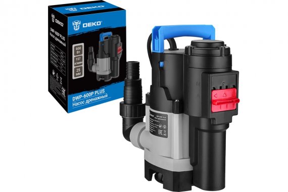 Фотография товара 'Deko 076-0540 Насос дренажный DWP-600P PLUS (грязевая, 2 режима, 220В, 600Вт, пластик)'