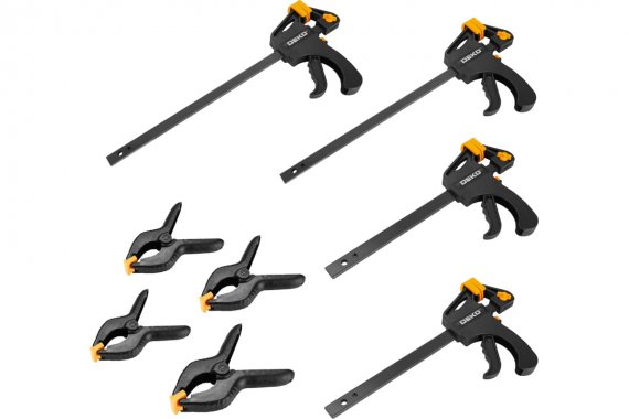 Фотография товара 'Deko 065-0668 Набор быстрозажимных струбцин 70 мм, 150 мм, 300 мм CLS70-300'