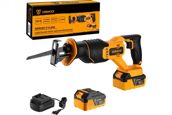 Фотография товара 'Deko 063-4359 Сабельная пила аккумуляторная DKRS20, 20В, 2*4.0Ач'