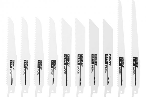 Фотография товара 'Deko 063-4342 Набор пильных полотен по дереву и металлу RSB10, 10 шт'