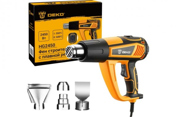 Фотография товара 'Deko 063-4335 Фен строительный HG2450, 2450 Вт, с плавной регулировкой'