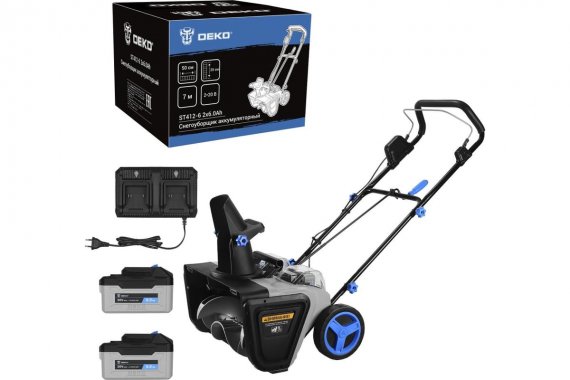 Фотография товара 'Deko 083-4445 Снегоуборщик аккумуляторный 2*20В, 2*6.0Ач, 50см'