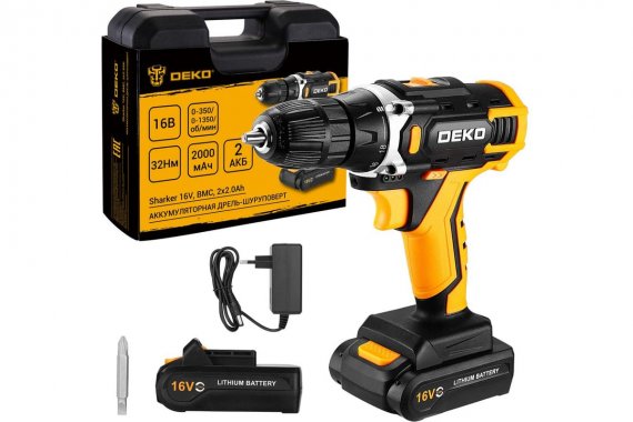 Фотография товара 'Deko 083-1108 Аккумуляторная дрель-шуруповерт в кейсе, 2х2.0Ач'