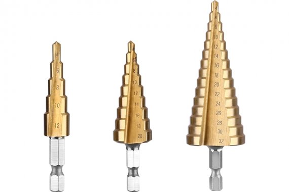 Фотография товара 'Deko 065-0689 Набор сверл ступенчатых  DH21, 4-12 мм, 4-20 мм, 4-32 мм'