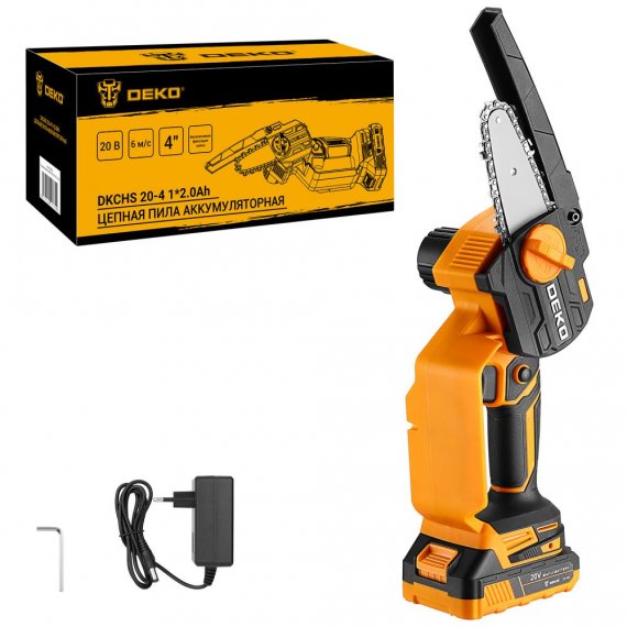 Фотография товара 'Deko 063-4480 Пила цепная аккумуляторная DKCHS 20-4, 20В, 1x2.0Ач'
