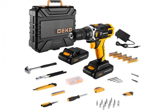 Фотография товара 'Deko 063-4135 Аккумуляторная дрель-шуруповерт DKCD20FU-Li в кейсе 20В, 2х2.0Ач'