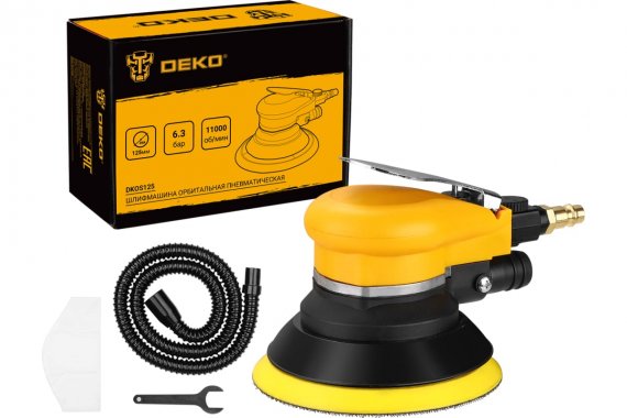 Фотография товара 'Deko 063-4381 Шлифмашина орбитальная пневматическая DKOS125, 125 мм'