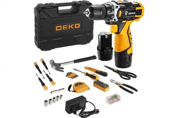 Фотография товара 'Deko 063-4117 Аккумуляторная дрель-шуруповерт DKCD12FU-Li-Ion в кейсе 12В, 2х2 Ач, з/у'
