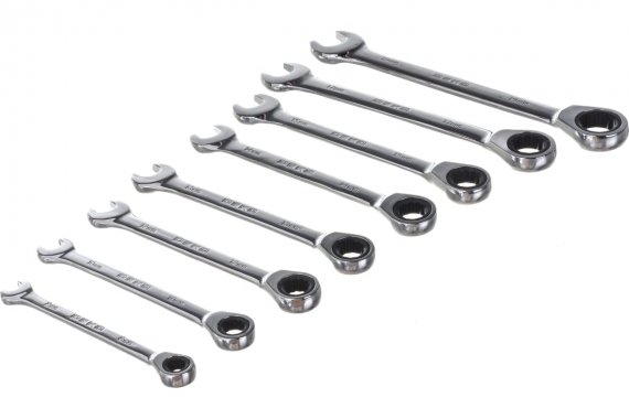 Фотография товара 'Deko 065-0549 Набор комбинированных трещоточных ключей RW01 8-19 мм'