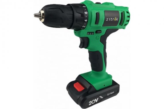 Фотография товара 'Deko 063-4076 Дрель аккумуляторная Zitrek Greenpower 20-Li (20В, Li-ion аккумулятор 2шт, ЗУ, кейс, бита)'