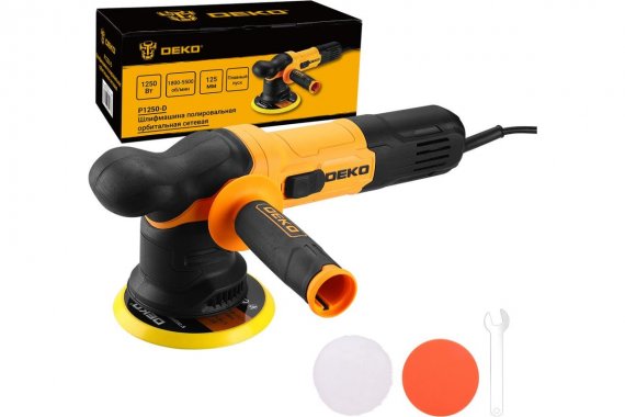 Фотография товара 'Deko 083-1046 Шлифмашина полировальная орбитальная сетевая 125мм, 1250 Вт'