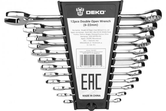 Фотография товара 'Deko 065-0972 Набор комбинированных гаечных ключей DKHT12'