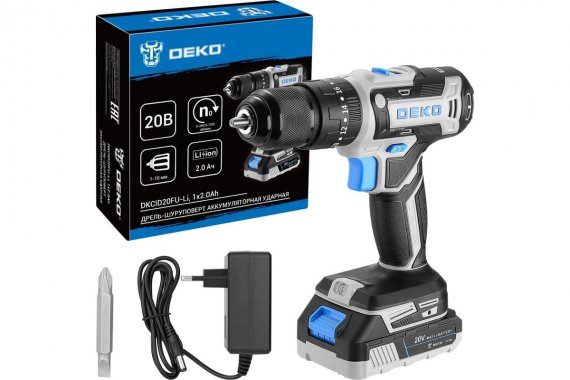 Фотография товара 'Deko 083-1119 Дрель-шуруповерт аккумуляторная ударная 20В, 1x2.0Ач'