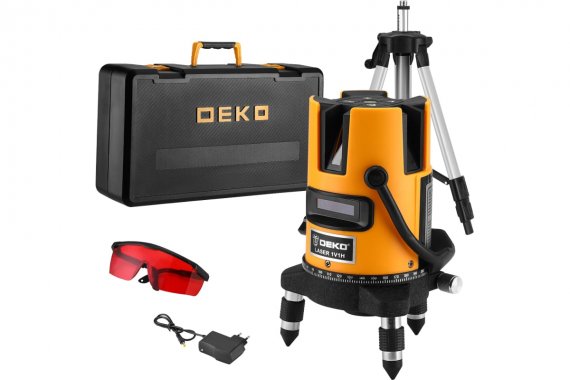 Фотография товара 'Deko 065-0102-2 Уровень лазерный самовыравнивающийся в кейсе DKLL02RB PRO PREMIUM со штативом'