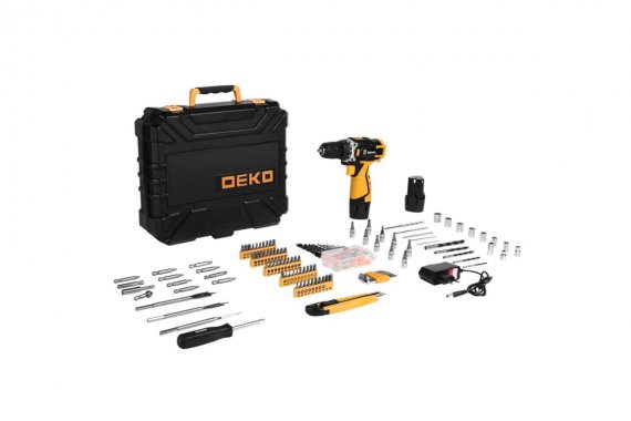 Фотография товара 'Deko 063-4139 Аккумуляторная дрель-шуруповерт DKCD12FU-Li в кейсе 12В, 2х2.0Ач'