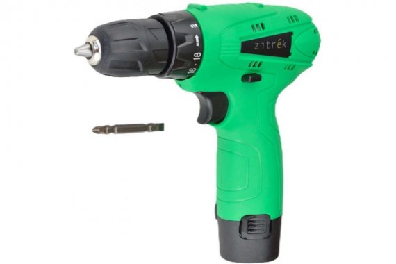 Фотография товара 'Deko 063-4072 Дрель аккумуляторная Zitrek Green 12-Li (12В, Li-ion аккумулятор 2шт, ЗУ, бита, кейс)'