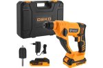 Deko 063-4412 Перфоратор аккумуляторный DKCH20, 20В, 2x2.0Ач в кейсе с патроном CH02