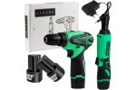 Deko 063-4404 Набор аккумуляторного инструмента Zitrek (ZKRW12, ZKCD12) 2 в 1, 2x2.0Ач
